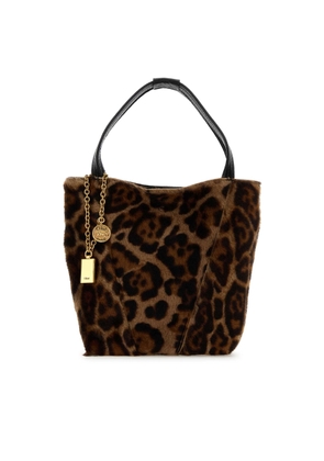 Chloé Printed Calf Hair Small Spin Shopping Bag