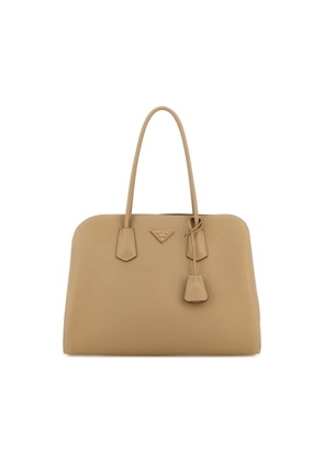 Prada Beige Leather Shopping Bag