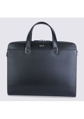 Ferragamo Black Leather Top Handle Bag