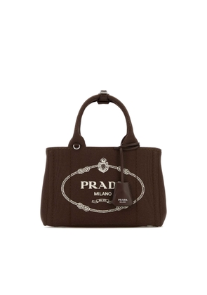 Prada Brown Canvas Small Prada Jardiniere Re Handbag