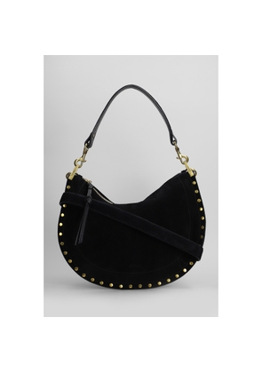 Isabel Marant Oskan Soft Zip Shoulder Bag In Black Suede And Leather