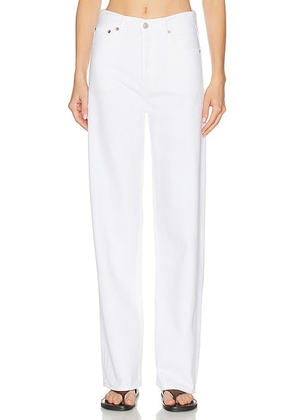 AGOLDE Ren High Rise Wide Leg Jeans in Marshmallow - White. Size 24 (also in 25, 26, 27, 28, 29, 30).