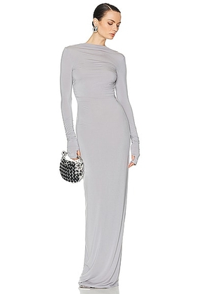 Helsa Jersey Backless Maxi Dress in Dove Grey - Grey. Size L (also in ).