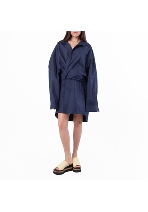 Balenciaga Oversized Fit Cotton Mini Dress, Brand Size 36 ( US Size 2 )