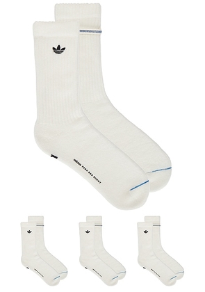 Adidas Originals x Bad Bunny 3 Pack Socks in White - White. Size L (also in M, S, XL/1X, XS).