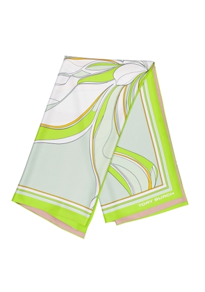 Tory Burch Womens Oversized Twisty Floral Silk Square Scarf