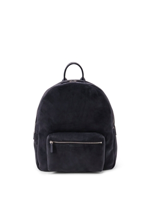 Kiton Suede Backpack With Engraved Logo