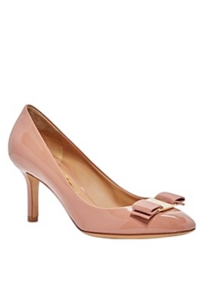 Ferragamo Vara Bow Patent Leather Pumps, Size 5 C