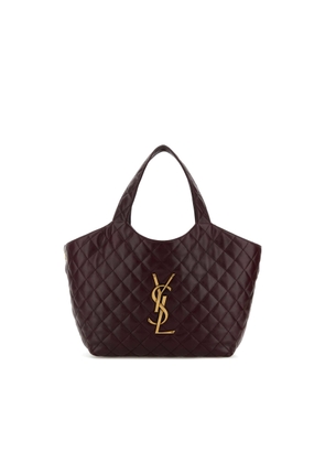 Saint Laurent Burgundy Nappa Leather Medium Icare Shopping Bag