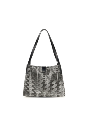 Balmain Jacquard And Leather Tote Bag