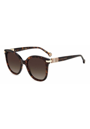 Carolina Herrera Brown Shaded Cat Eye Ladies Sunglasses HER 0134/S 0086/HA 55