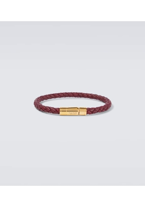 Tom Ford Logo braided leather bracelet