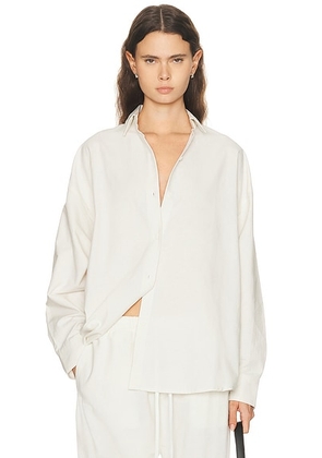 Fear of God ESSENTIALS Brushed Oxford Relaxed Shirt in Cloud White - White. Size S (also in ).