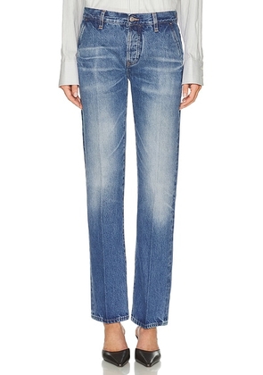 FRAME The Drop Trouser Jeans in Fighter - Blue. Size 25 (also in 26, 28, 29, 30, 31, 32, 34).