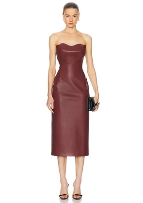 MARIANNA SENCHINA Love Lock Leather Dress in Bordeaux - Burgundy. Size S (also in ).