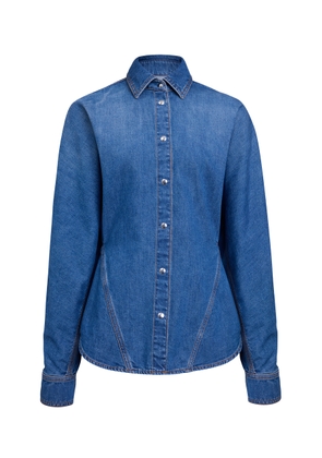 ALAÏA Curved Denim Shirt - Moda Operandi