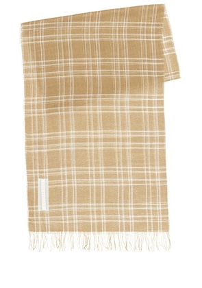 Our Legacy Cottage Scarf in Walnut Grid Sparse Tencel - Brown. Size all.