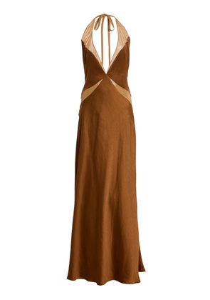 Arcina Ori Devora Satin Maxi Halter Dress - Moda Operandi