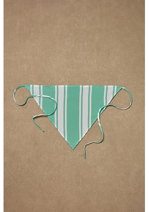 Rowen Rose for FWRD Headscarf in White & Mint Stripes - Mint. Size all.