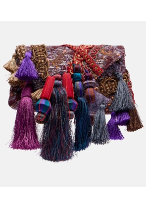 Dries Van Noten Embellished jacquard clutch