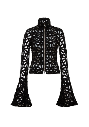 SIEDRÉS Jun Embroidered Zip-Up Top - Moda Operandi