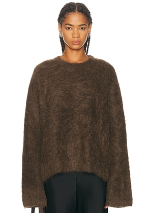 Toteme Boxy Alpaca Knit Sweater in Pepper - Brown. Size M-L (also in ).