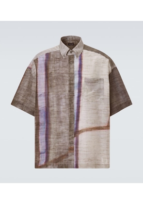 Giorgio Armani Printed cotton and silk bowling shirt