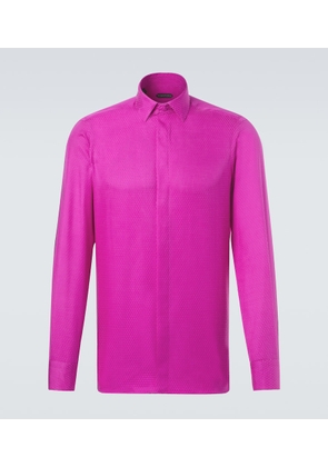 Tom Ford Perforated silk twill shirt