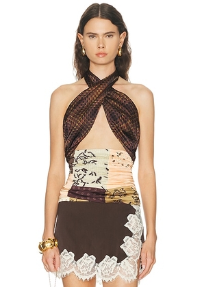 SIEDRES Izzy Top in Multi - Brown. Size 34 (also in 36, 38, 40).