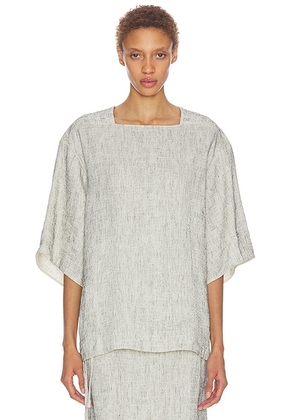 The Row Hamza Top in White & Black - Light Grey. Size 0 (also in 2, 6).
