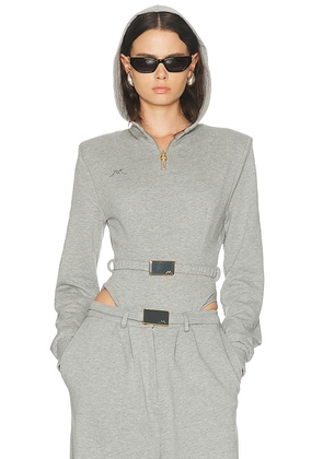 Rowen Rose Long Sleeve Bodysuit in Grey - Grey. Size L (also in M, S).