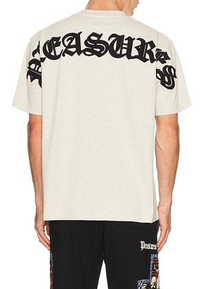 Pleasures Neural Applique Shirt in Oatmeal - Cream. Size L (also in S, XL/1X).