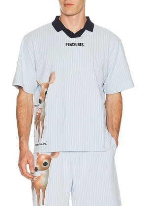 Pleasures Pet Polo in Blue - Baby Blue. Size L (also in M, S, XL/1X).
