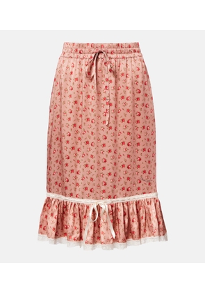 Dolce&Gabbana Floral silk and cotton-blend midi skirt