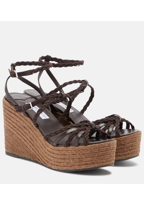 Jimmy Choo Nyra braided leather espadrille wedges