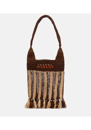 Isabel Marant Praia striped raffia tote bag