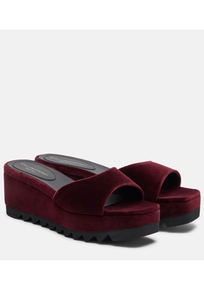 Stella McCartney Sneak Elyse velvet wedge mules