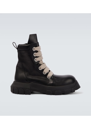 Rick Owens Jumbolace Army leather combat boots