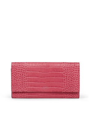 Smythson Marshall Travel Wallet In Mara In Raspberry