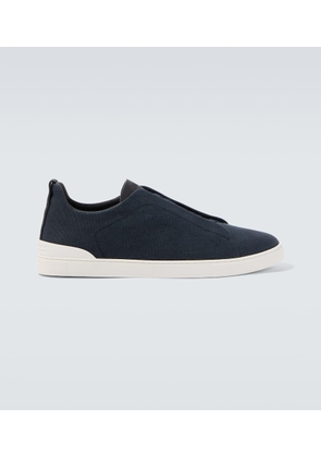 Zegna Triple Stitch canvas slip-on sneakers