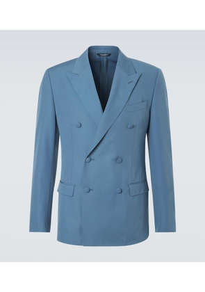 Dolce&Gabbana Double-breasted wool poplin suit jacket