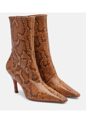 Amina Muaddi Jamie snake-effect leather ankle boots