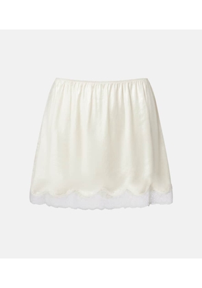 Magda Butrym Lace-trimmed silk satin miniskirt