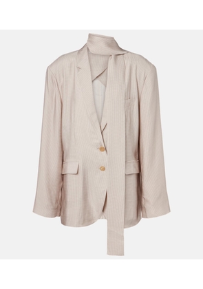 Acne Studios Checked scarf-detail blazer