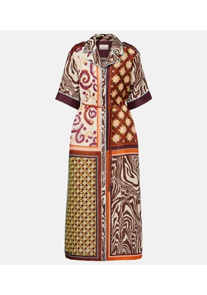 Alemais Wilson printed linen and silk shirt dress