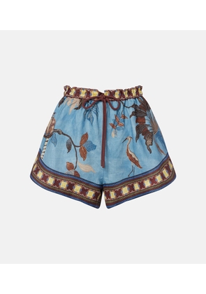 Alemais Georgie printed linen shorts