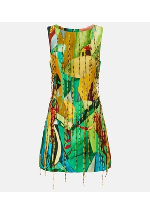 Alemais Mokshini beaded linen-blend minidress