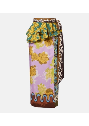 Alemais Arnie printed cotton wrap skirt