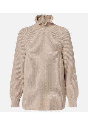 Max Mara Camino ruffled cotton turtleneck sweater