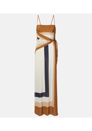 SIR Printed silk maxi dress